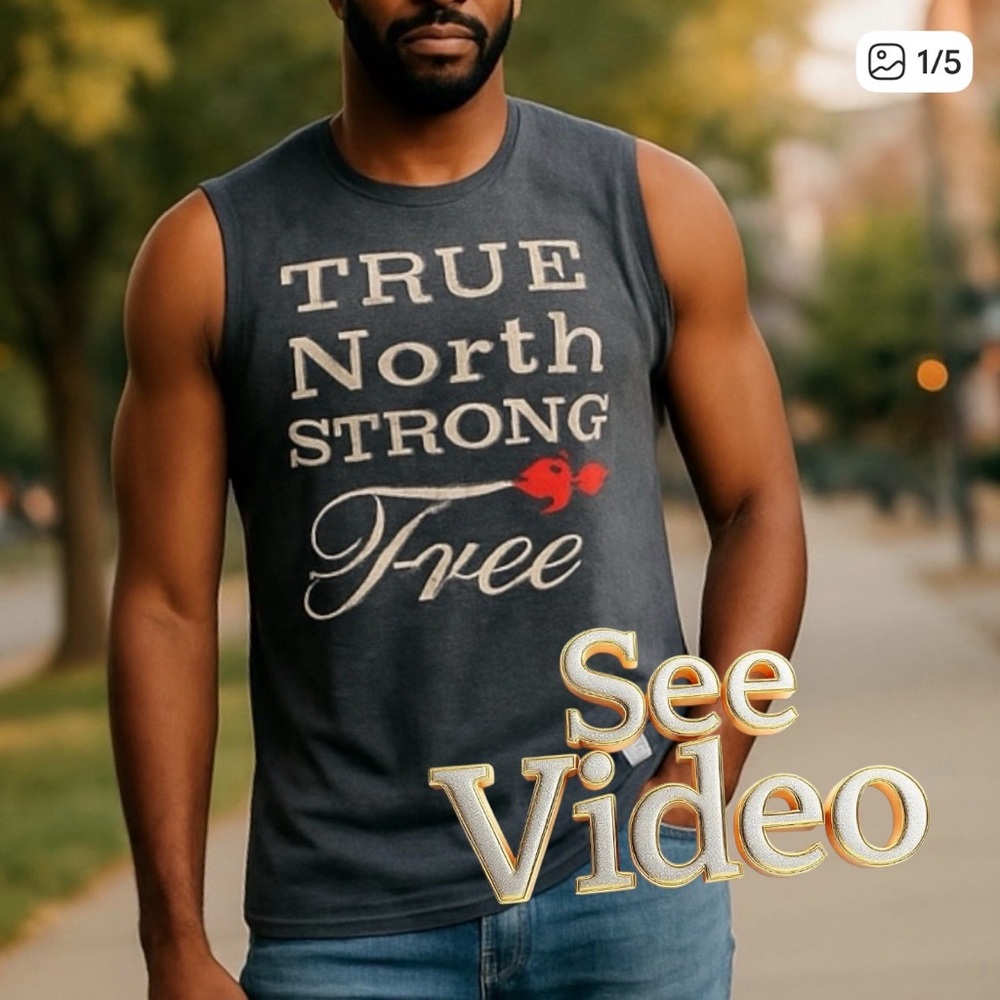 👛 (ANY 2/$20) Tank Top Motif True North Strong & Free